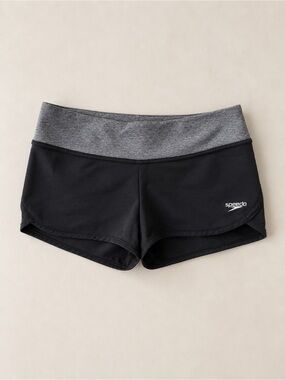 Speedo Y2K Micro Athletic Shorts Black and Grey Size XS